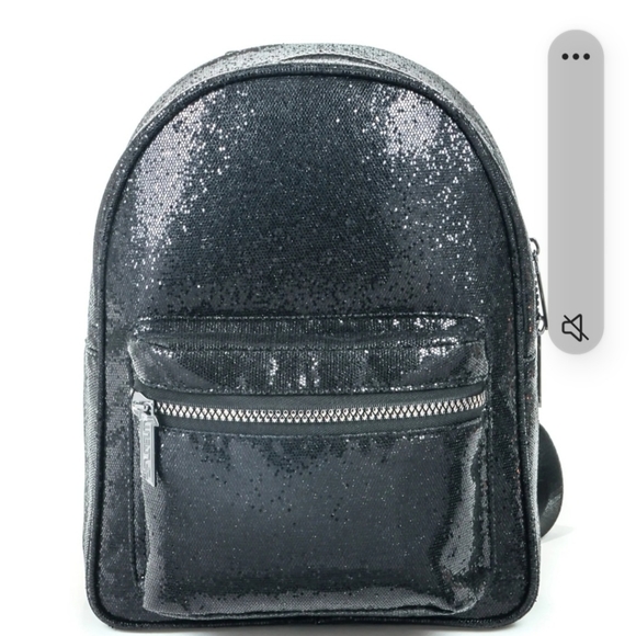 Multicolored iridescent Glam Black backpack NWT travel school everyday - Picture 5 of 16